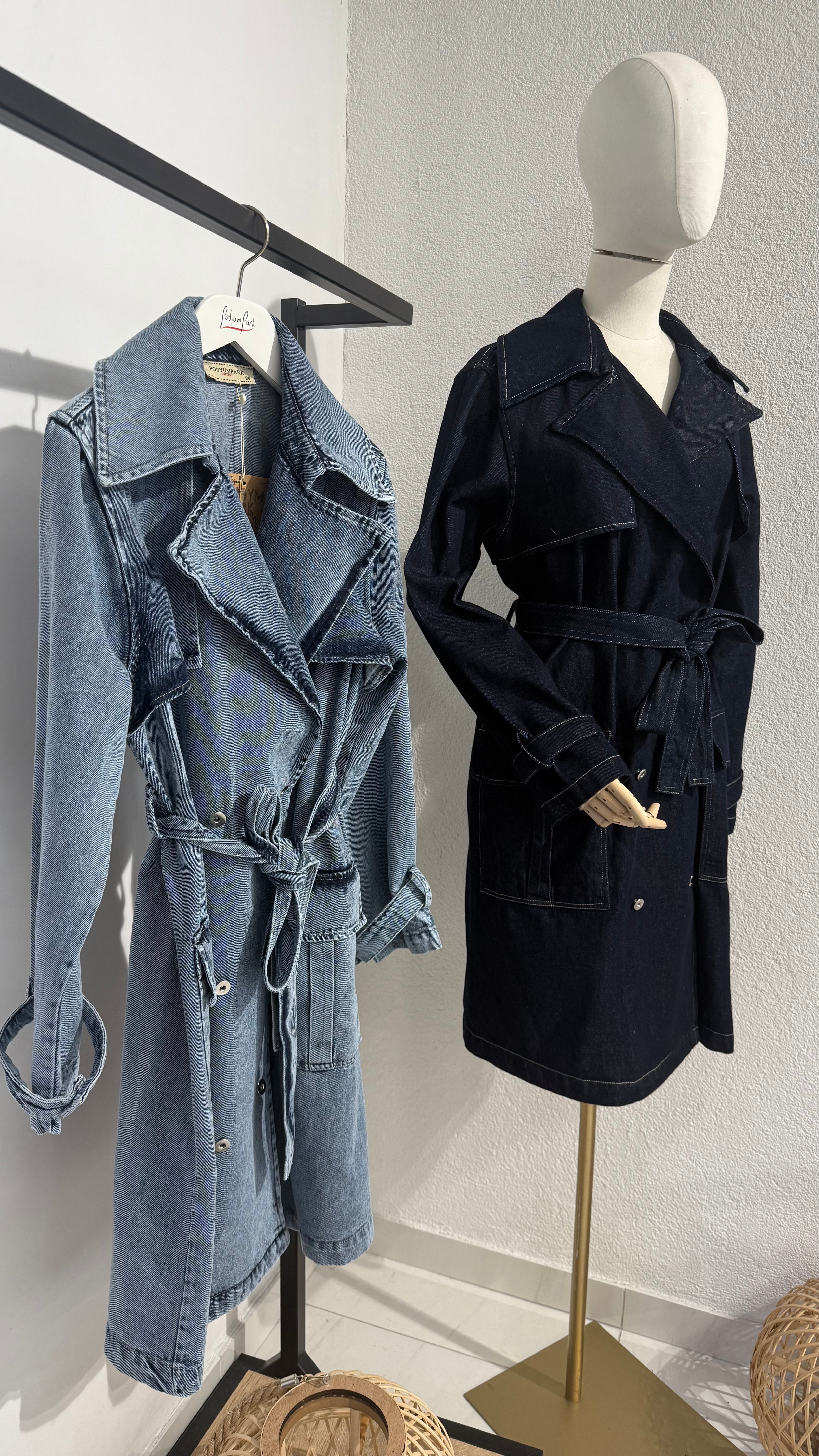 Denim Bağlamalı Trençkot