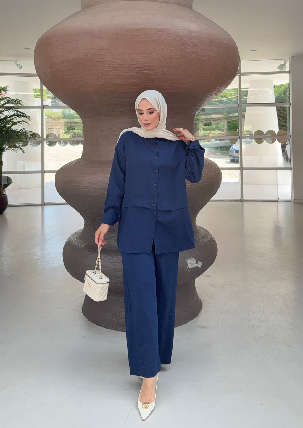 Modal Oversize Gömlek Pantolon Takım
