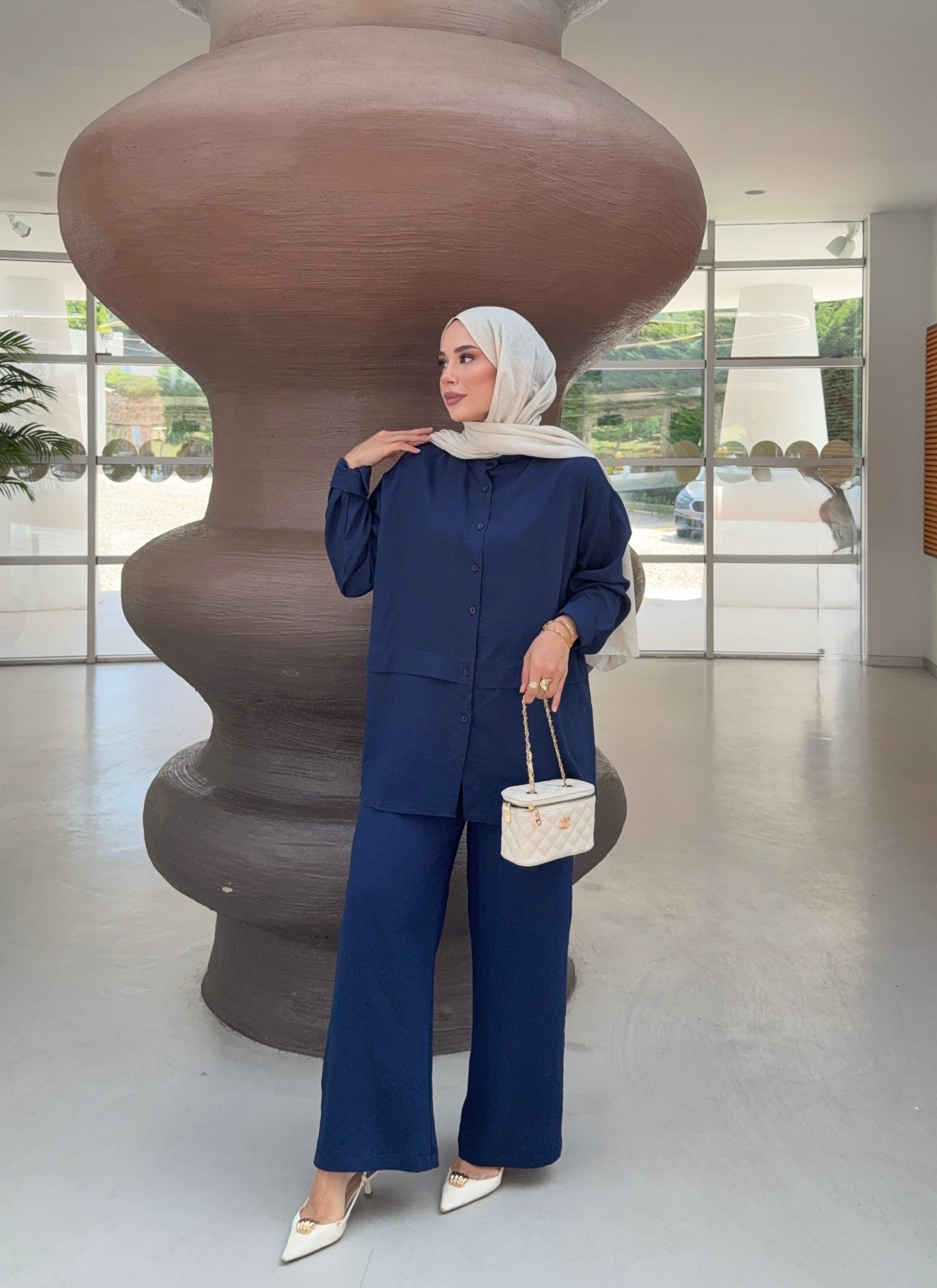 Modal Oversize Gömlek Pantolon Takım