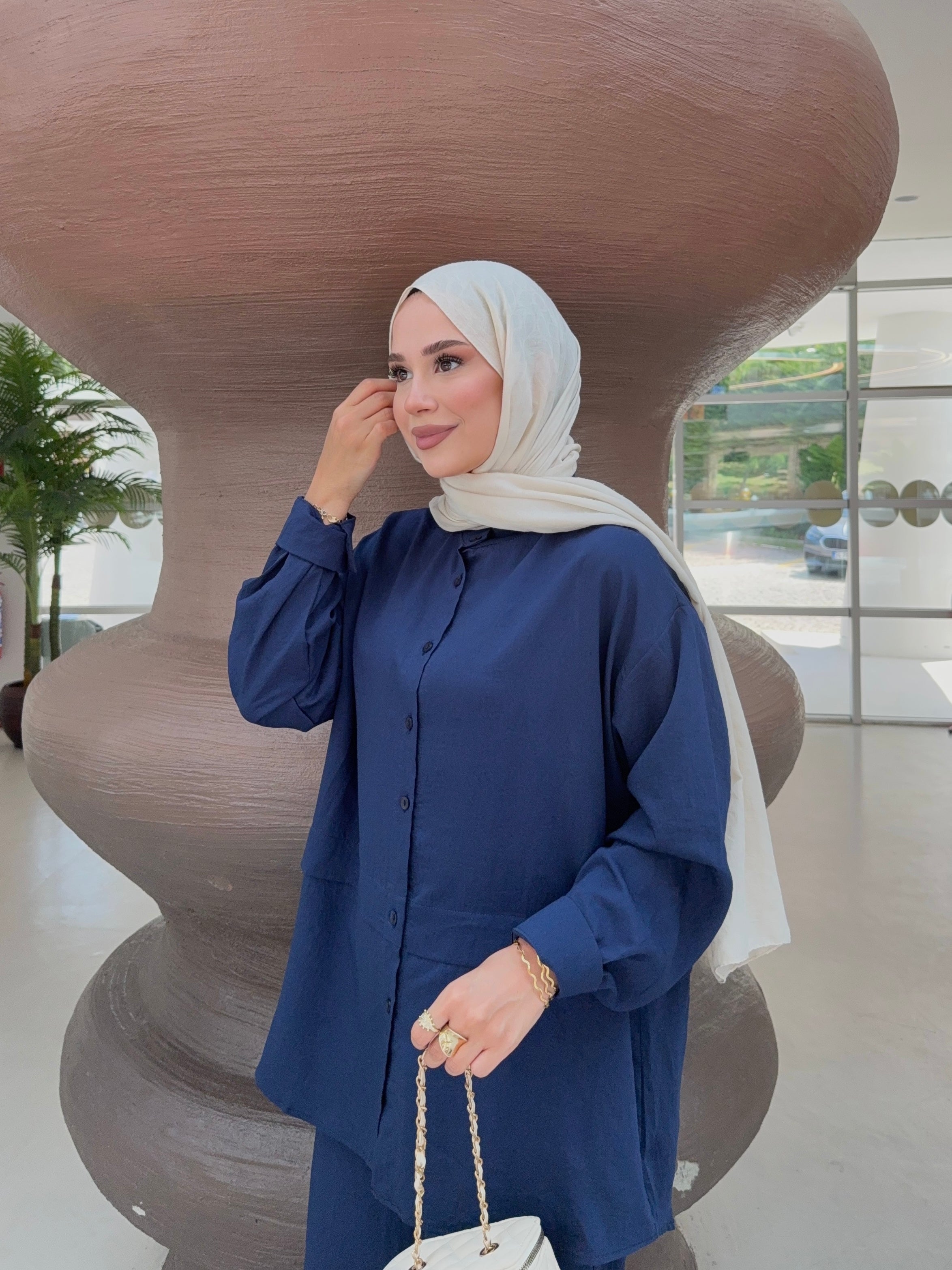 Modal Oversize Gömlek Pantolon Takım