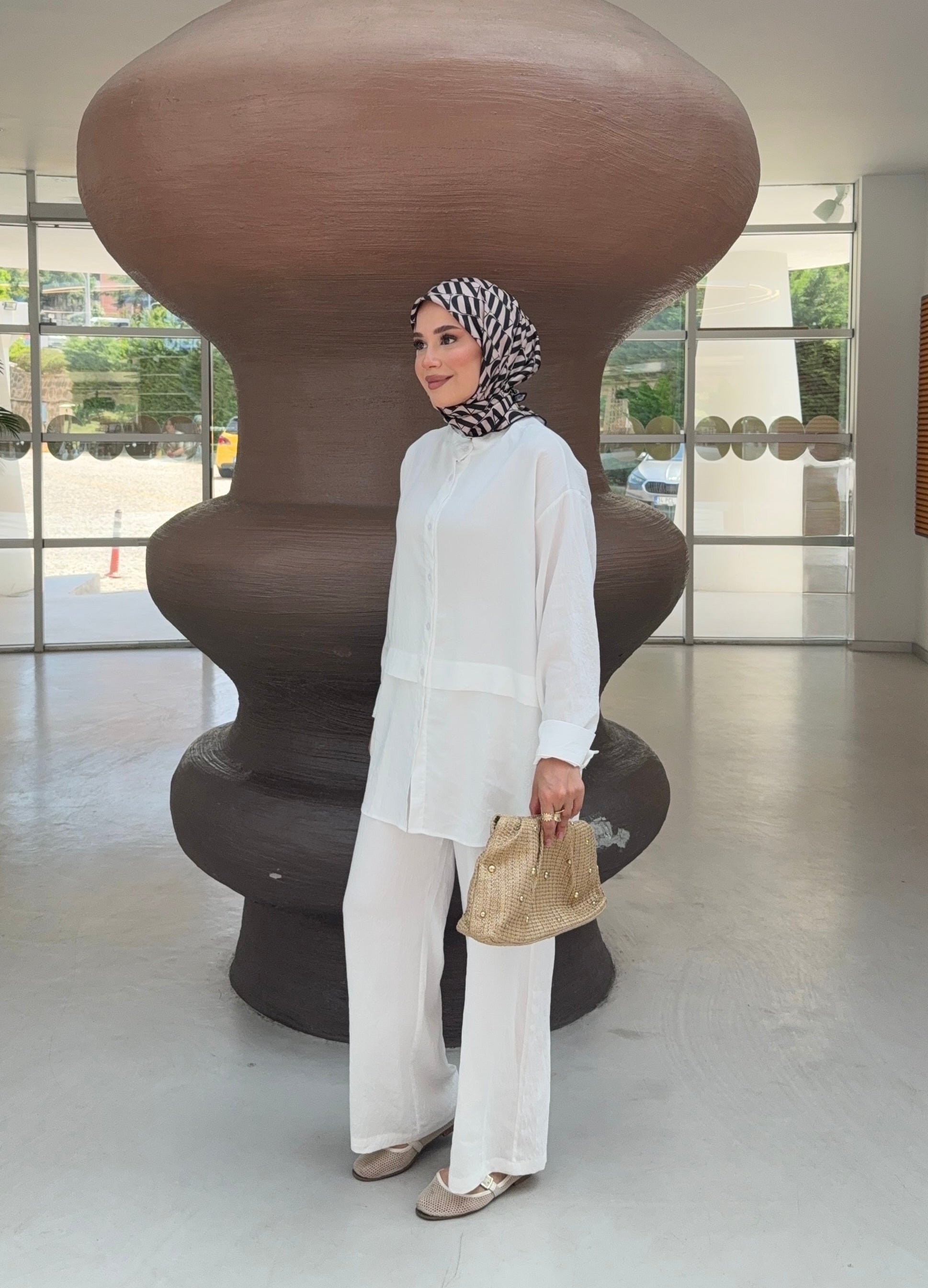 Modal Oversize Gömlek Pantolon Takım