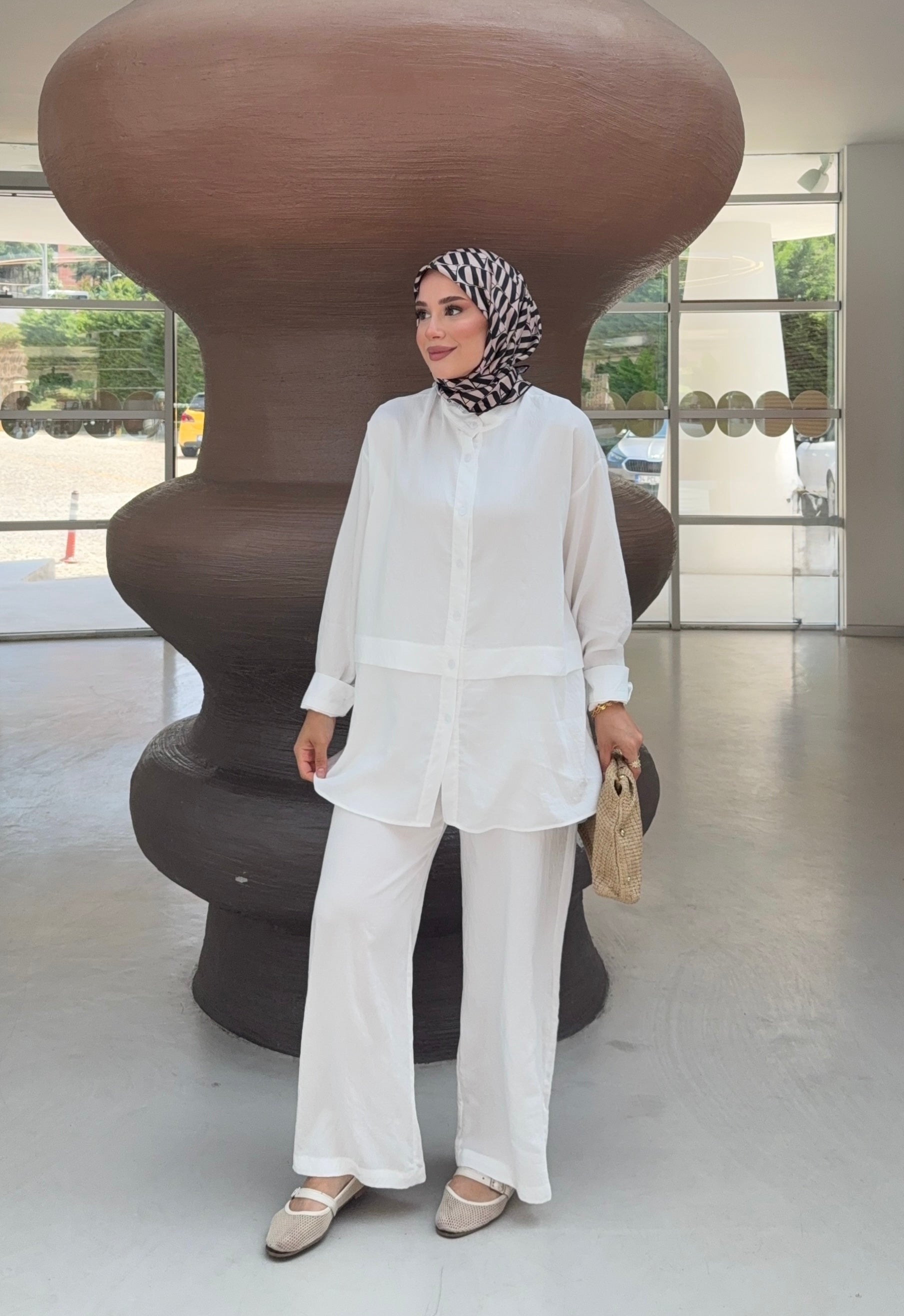 Modal Oversize Gömlek Pantolon Takım