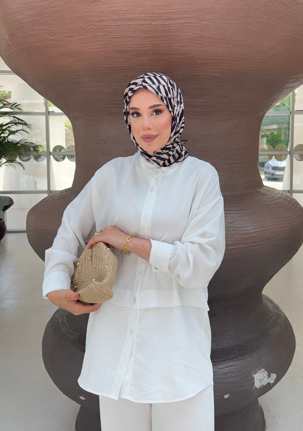 Modal Oversize Gömlek Pantolon Takım