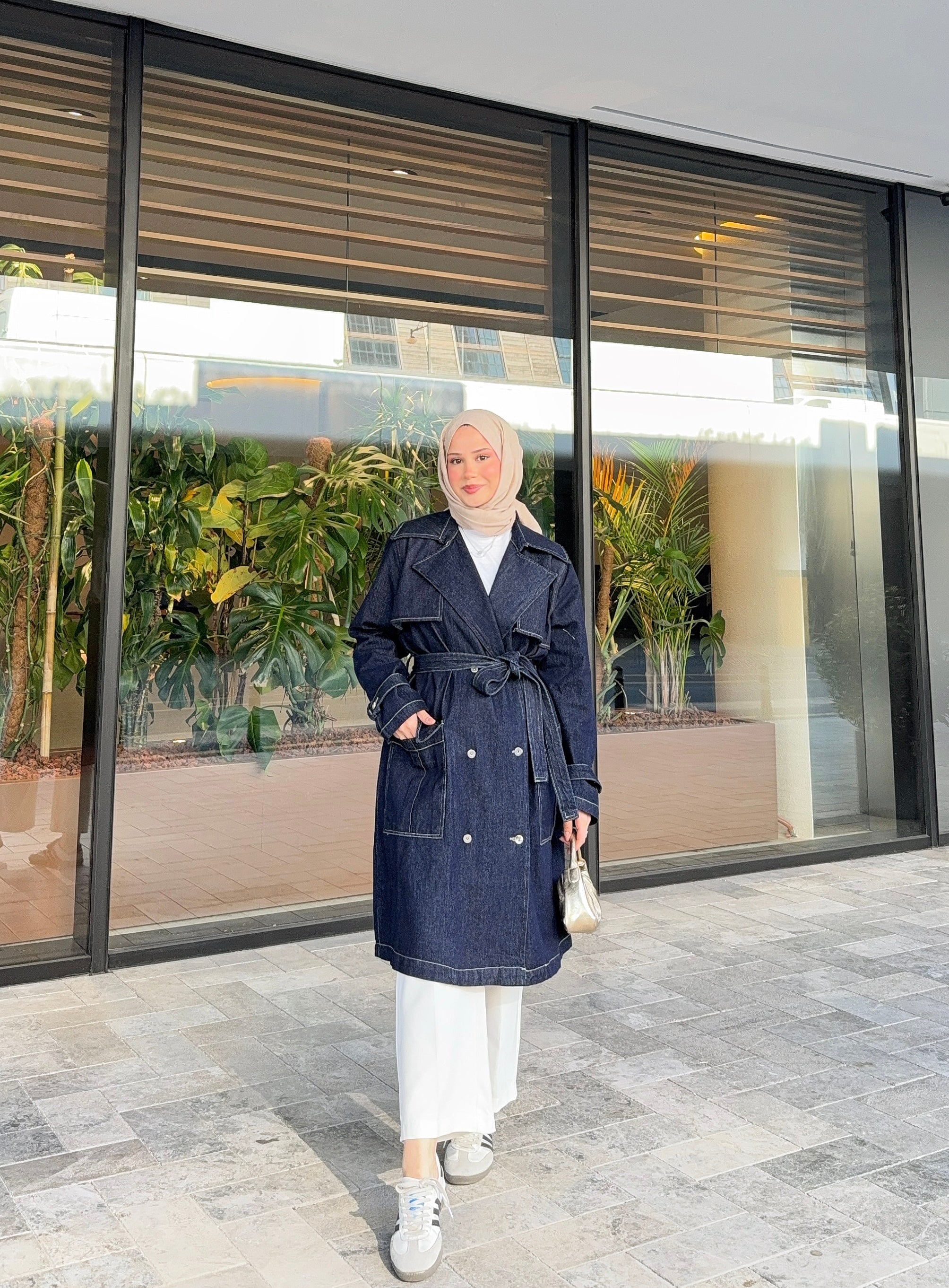 Denim Bağlamalı Trençkot