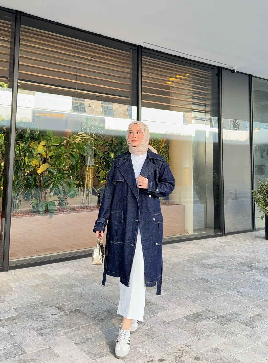 Denim Bağlamalı Trençkot